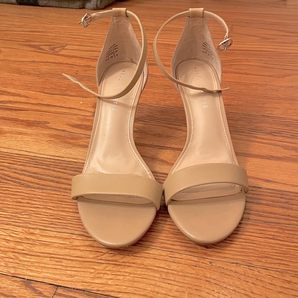 Nude Single Strap Minimal Heel